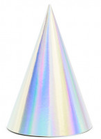 6 Schimmernde Partyhüte 17cm