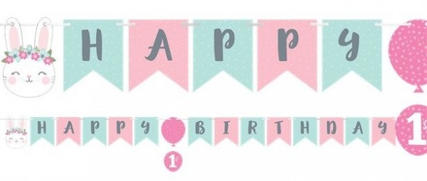 DIY Partyhäschen Birthday Girlande 1,8m