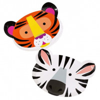 12 Partyteller Zebra und Tiger 23cm