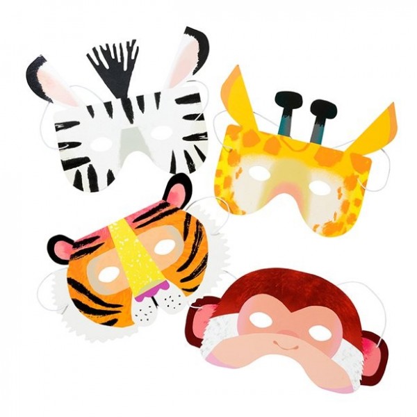 8 Birthday Animals Pappmasken