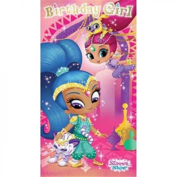 Shimmer und Shine Birthday Girl Karte mit Stickern 21,5 x 11cm