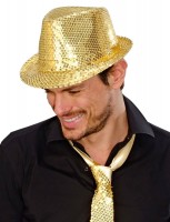 Vorschau: Goldener Party Pailletten Hut