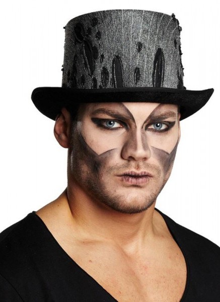 Freakshow Zylinder Schwarz-Grau