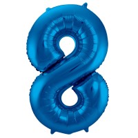 Blaue 8 Folienballon 86cm