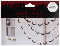 Vorschau: Schwarze Fledermaus Girlande 5m