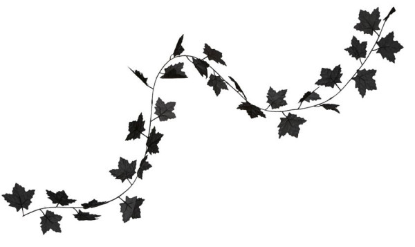 Blattgirlande in Schwarz 180cm