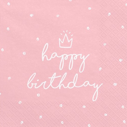 20 My Birthday Servietten rosa 33cm
