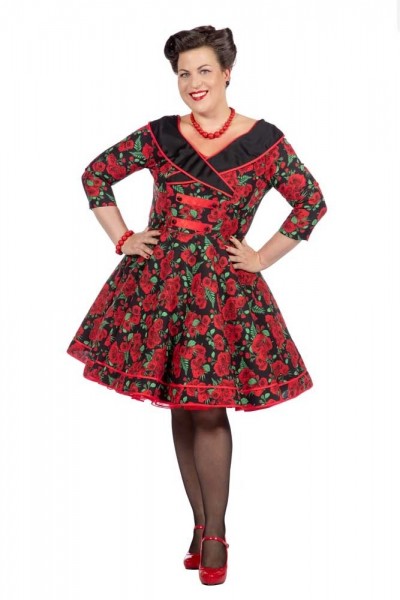 50er Jahre Rosenkleid für Damen 5