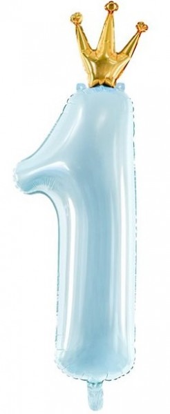 Königlicher Zahl 1 Folienballon blau 89cm