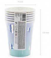 Vorschau: 6 Narwal Pappbecher Ozeania 220ml