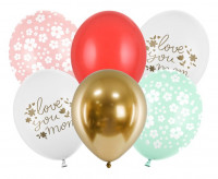 6 Ich liebe dich Mom Luftballons 30cm