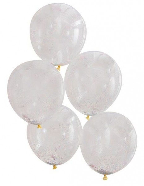 5 Bunte Schaumperlen Latexballons 30cm