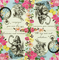 Vorschau: 20 Alice Tea Party Servietten 25cm