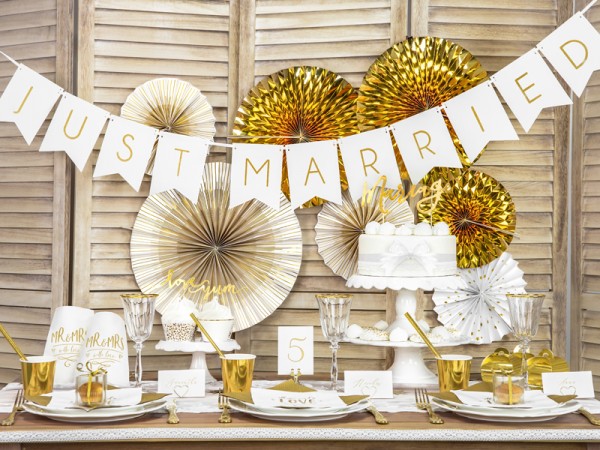 4 Goldene Partynacht Papierrosetten 8