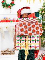 Vorschau: Weihnachtsstern Blumen Geschenkpapier 2m x 70cm