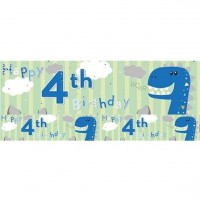 4. Geburtstag Banner Happy Dinos 2,6m