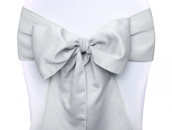 10 Satin Schleifen Magda Silber 15cm x 2,75m