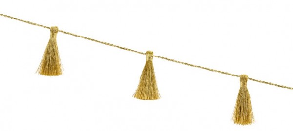 Goldene metallic Tasselgirlande 1,9m x 6cm 3