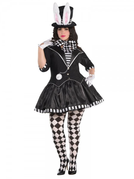 Verrückte Hutmacherin Plussize Damenkostüm