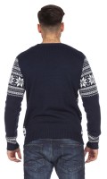 Vorschau: Rentier Weihnachtspulli blau für Herren