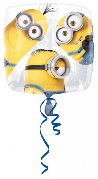 Eckiger Folienballon Minion Trio