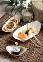50 Holz Fingerfood Schalen Schiffchen 14 x 8,2cm