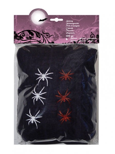 Creepy Spider Night Deko Spinnennetz Schwarz 100g