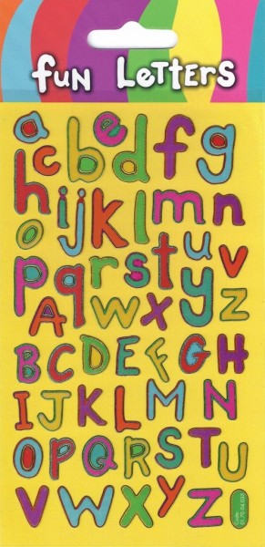 Bunte Buchstaben Sticker 9,5 x 19,5cm