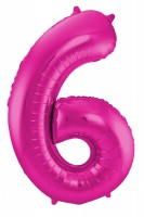 XXL Zahlenballon 6 magenta 86cm