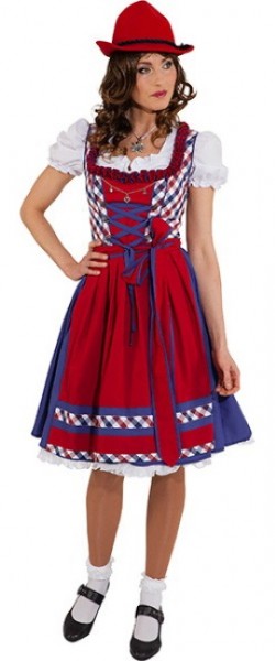 Dirndl Henrietta Weinrot-Blau