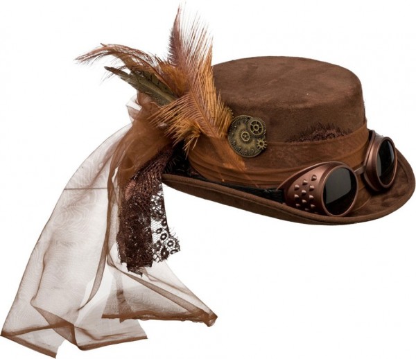 Steampunk Damenhut Mit Brille 2