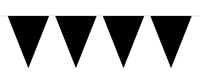 XXL Wimpelkette schwarz 10m