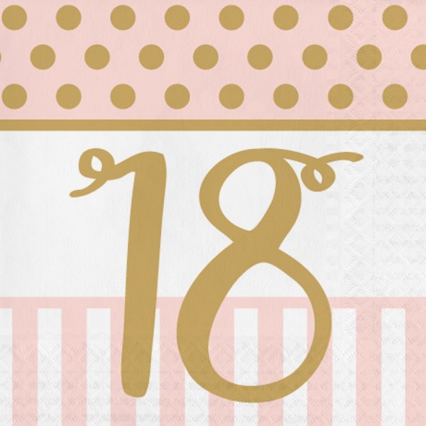 16 Lovely 18th Birthday Servietten 33cm