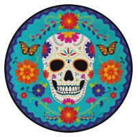 8 färgglada Day of the Dead papperstallrikar 23cm