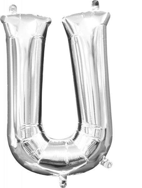 Mini Folienballon Buchstabe U silber 35cm