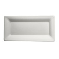 50 Zuckerrohr Teller Aida eckig 13 x 26cm