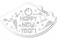 8 New Year Partyhüte zum Ausmalen