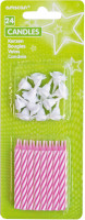 24 Pinke Tortenkerzen Splendid Birthday