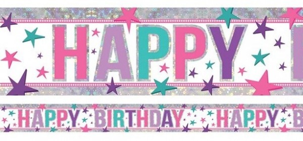 Holo Birthday Girl Banner 2,7m