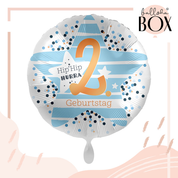 Balloha Geschenkbox DIY 2. Geburtstag Stars XL