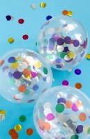 Ballon 4er Set mit buntem Konfetti 30cm