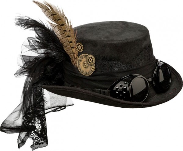Schwarzer Rocker Fedora Hut 4