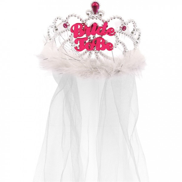 Glitzerkrone Bride to Be mit Schleier