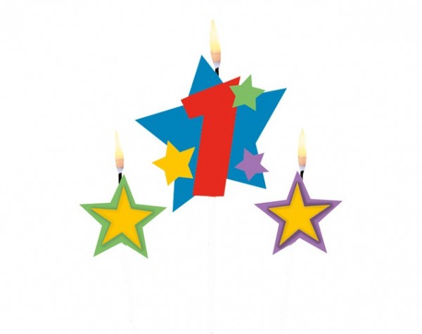 Stardust Zahlenkerze 1 Für Torten 3-Teilig