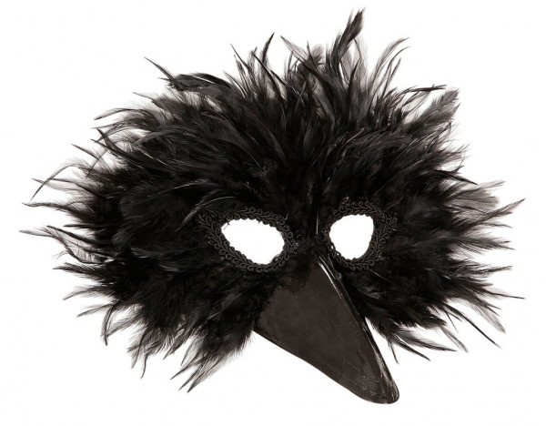 Schnabelmaske Mit Schwarzen Federn 2