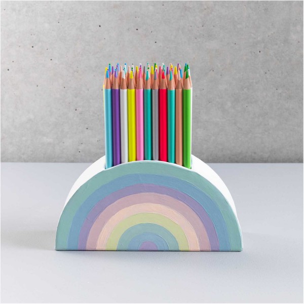 Weißer Regenbogen Stiftehalter Rohling 5