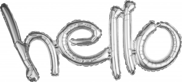 Hello Folienballon silber 83x45cm