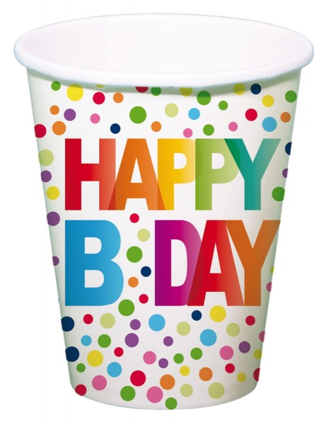 8 Splendid Birthday Pappbecher 250ml