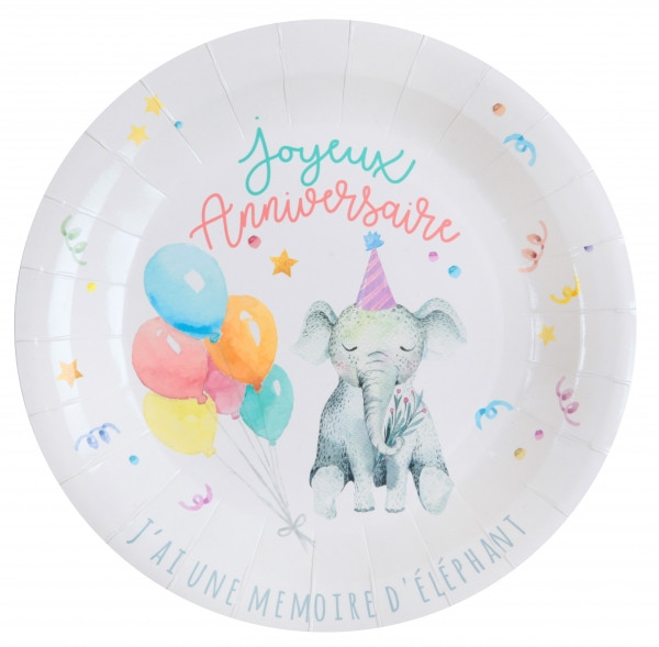 10 Zookinder Anniversaire Pappteller 22,5cm