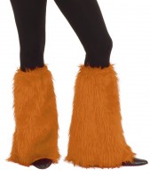 Plüschige Beinstulpen mit Schlag in Orange